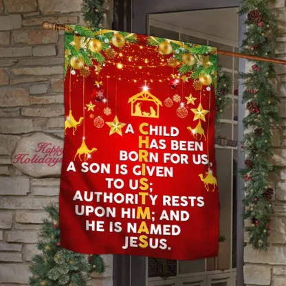 He Is Named Jesus Christmas Flag