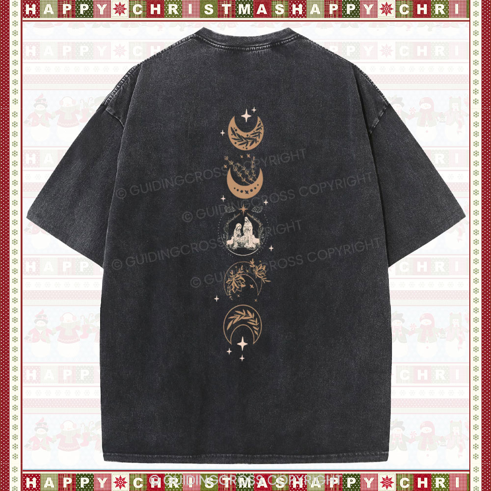 O Come Let Us Adore Him Christian Christmas washed T-Shirt