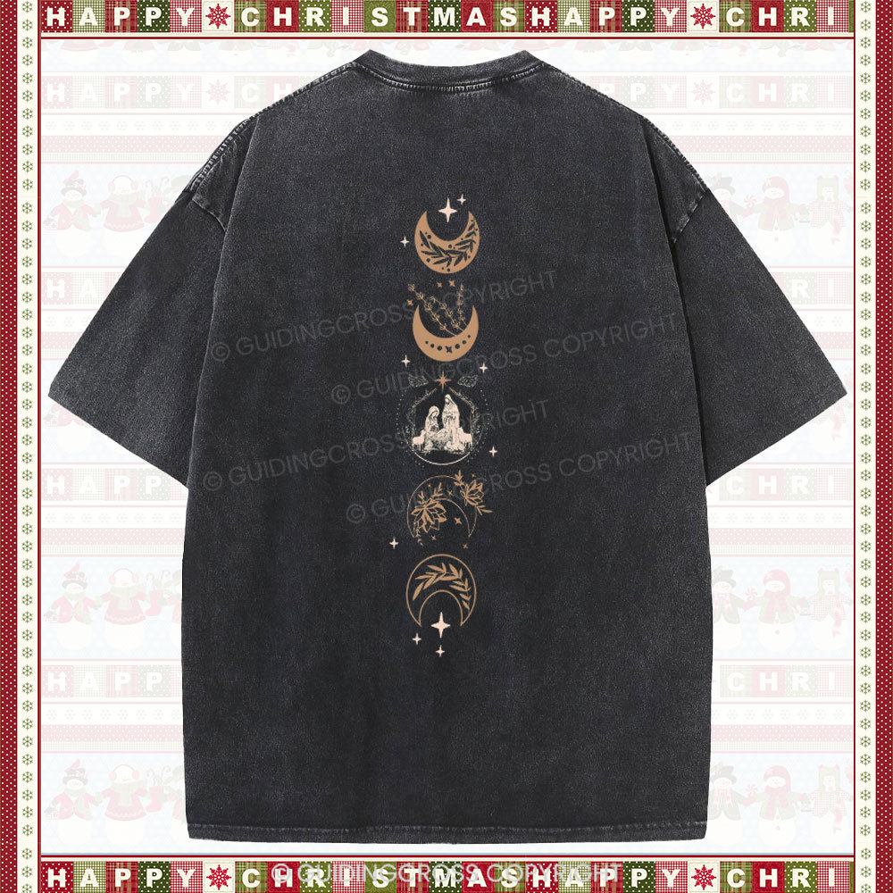 O Come Let Us Adore Him Christian Christmas washed T-Shirt