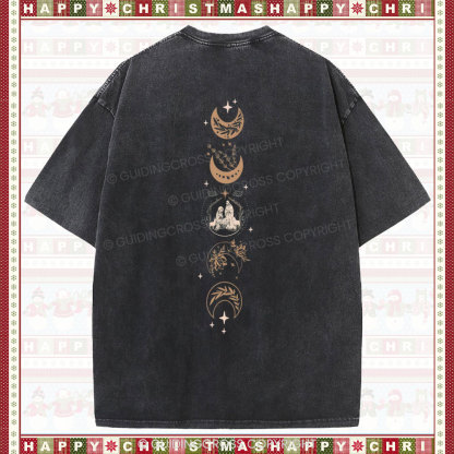 O Come Let Us Adore Him Christian Christmas washed T-Shirt