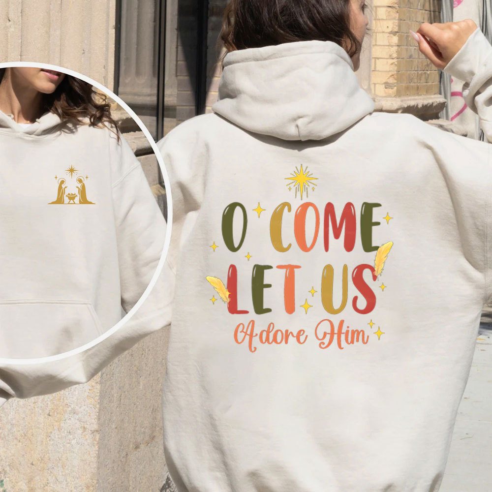 O Come Let Us Adore Him Christian Fleece Hoodie Set