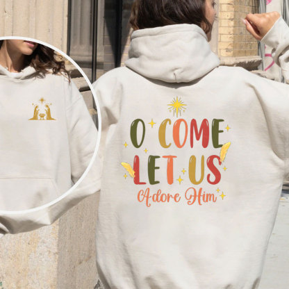 O Come Let Us Adore Him Christian Fleece Hoodie Set