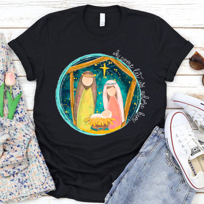 O Come Let Us Adore Him Christian T-Shirt