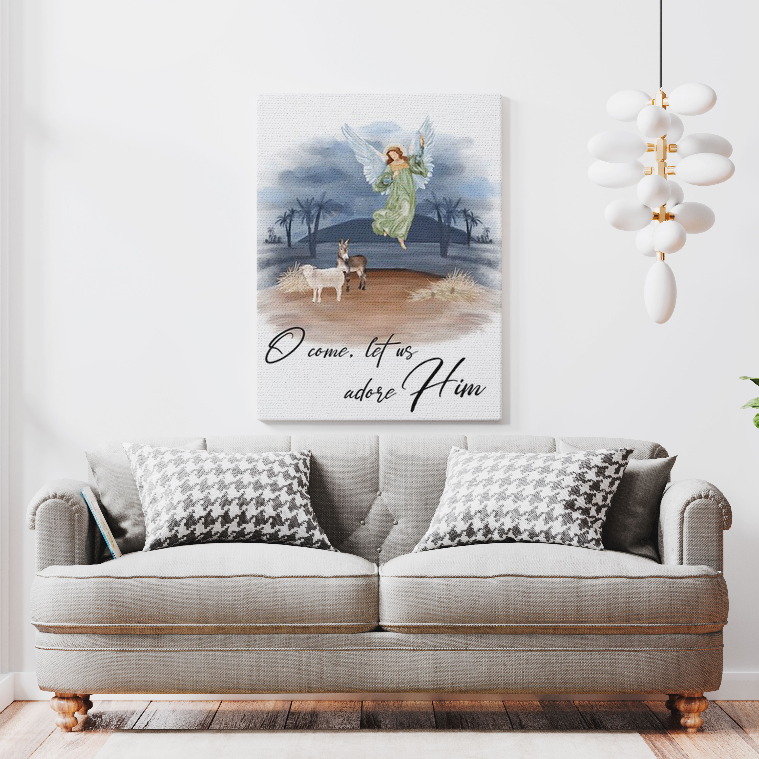 O Come Let Us Adore Him Christian Canvas Wall Art