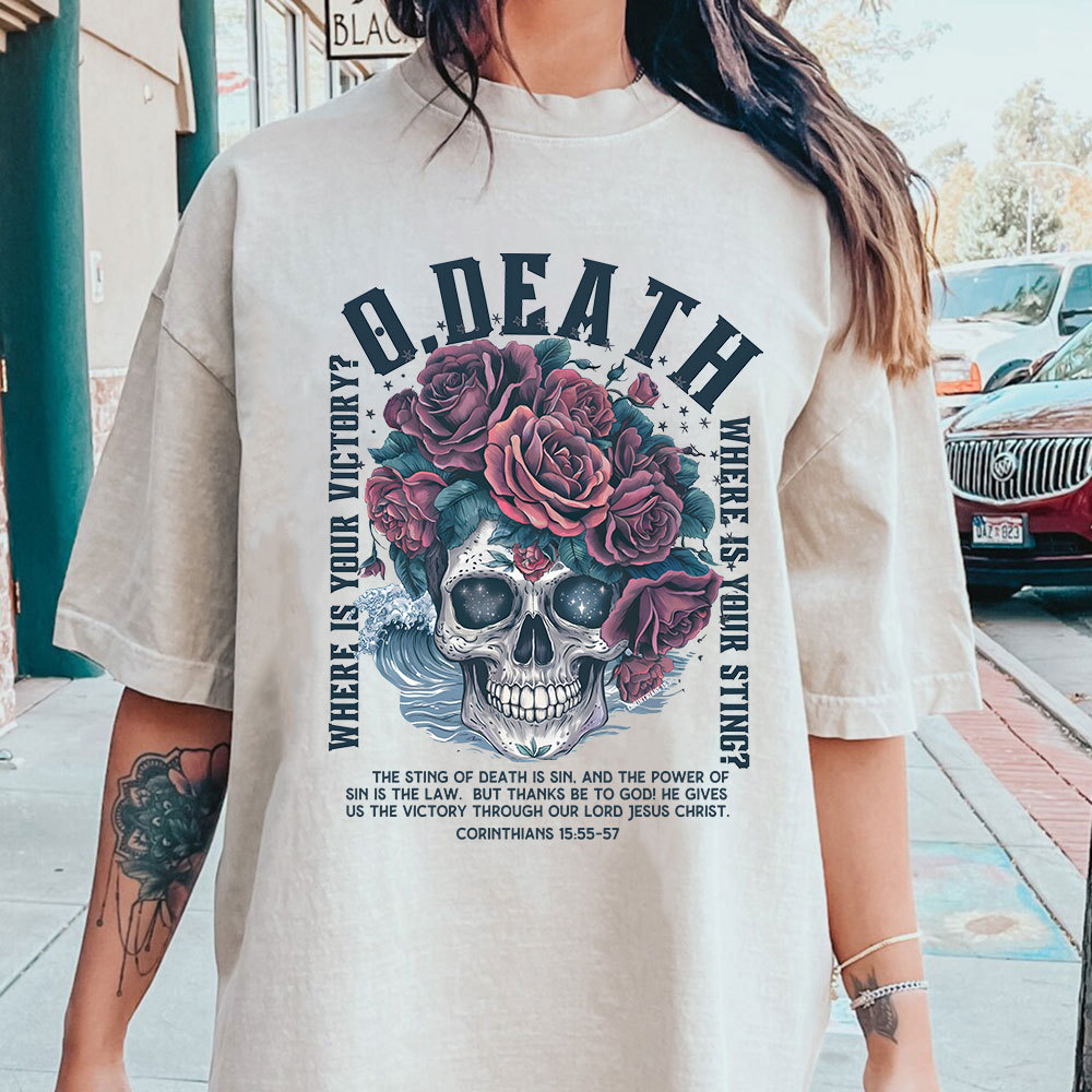 O Death Where Is Your Victory Christian Washed T-Shirt