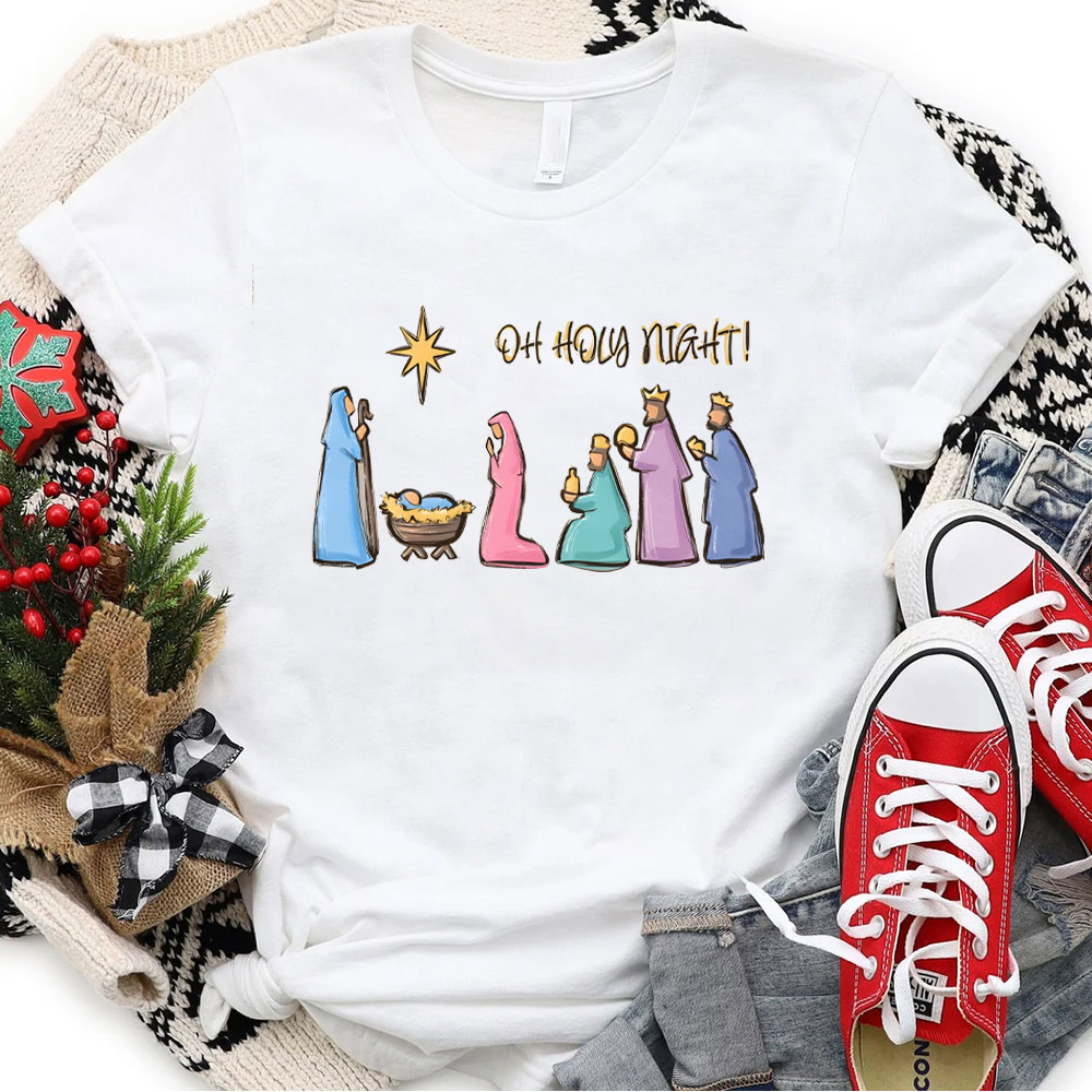 Religious Christmas Tee Shirts Oh Holy Night