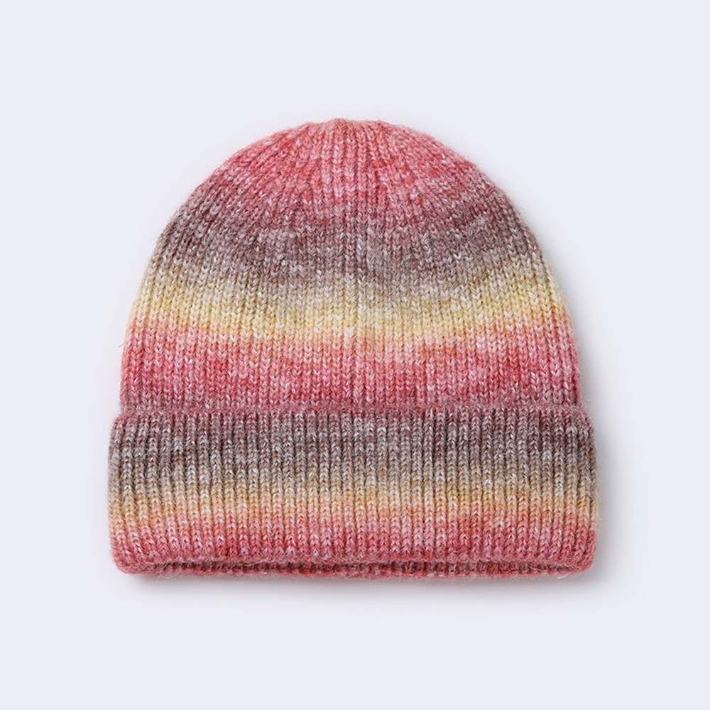 Winter Rainbow Gradient knit hat