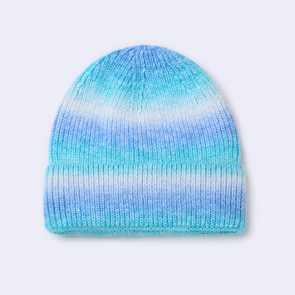 Winter Rainbow Gradient knit hat