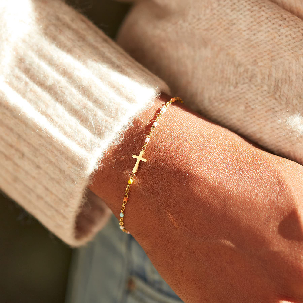 Cross Enamel With The Card Bracelet