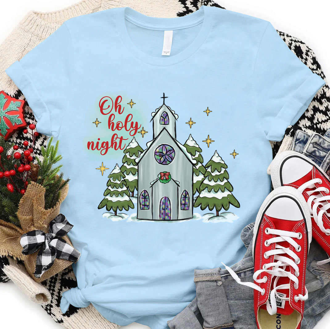 Oh Holy Night Christian Christmas T-Shirt