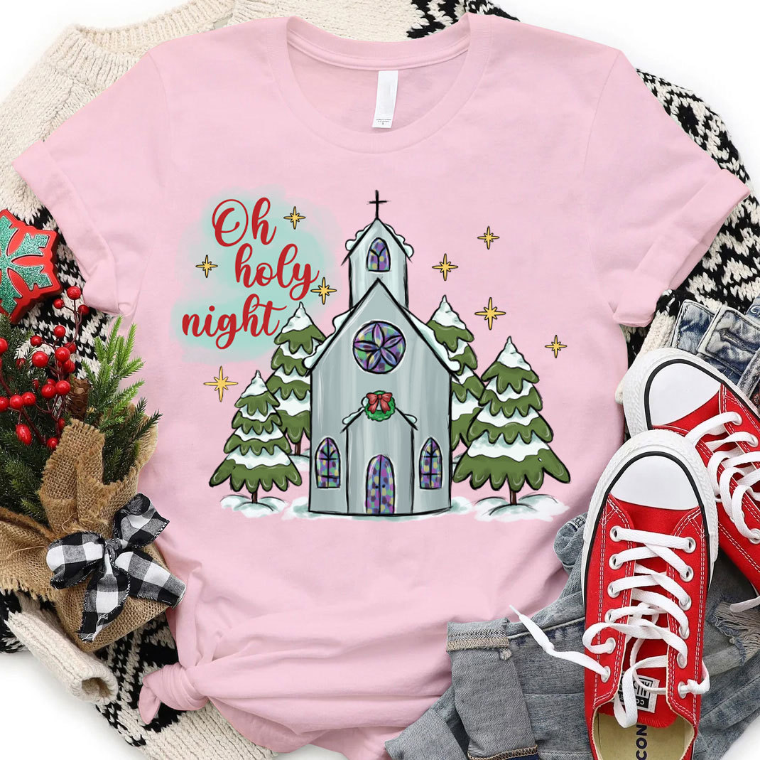 Oh Holy Night Christian Christmas T-Shirt