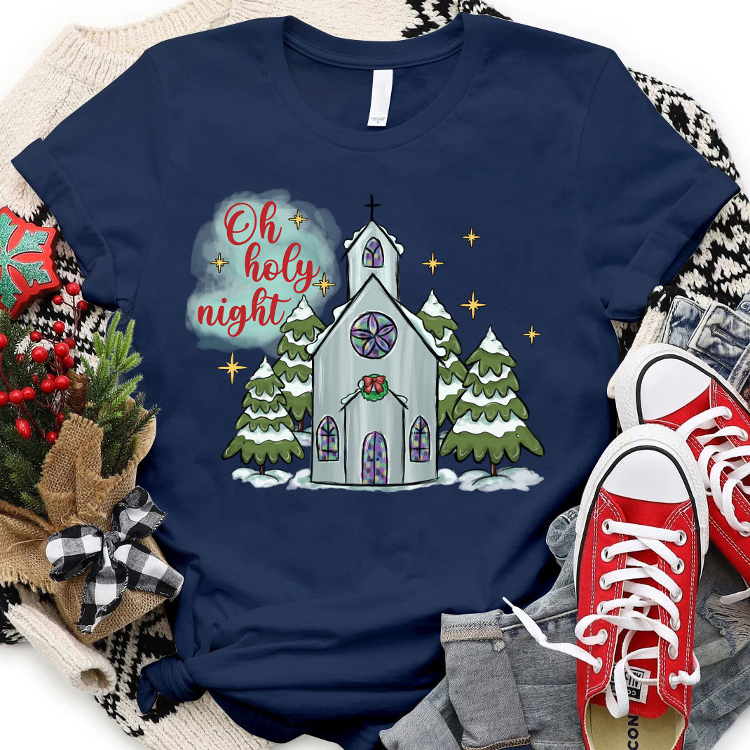 Oh Holy Night Christian Christmas T-Shirt