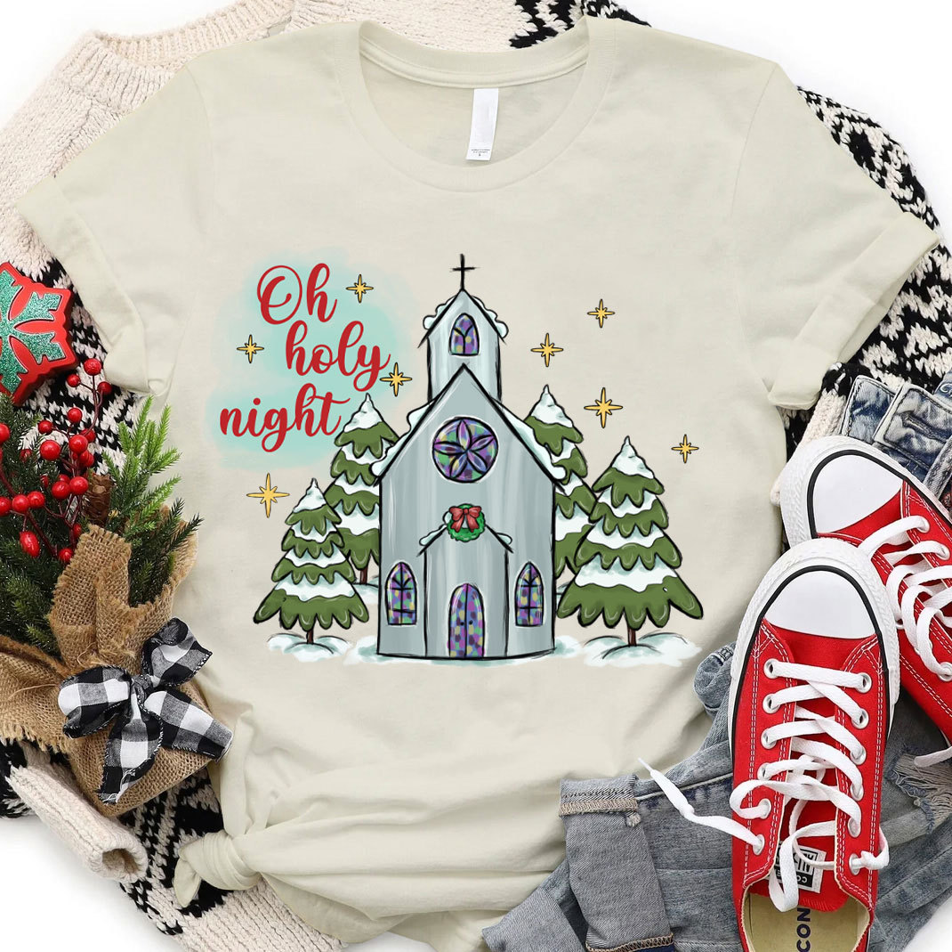 Oh Holy Night Christian Christmas T-Shirt