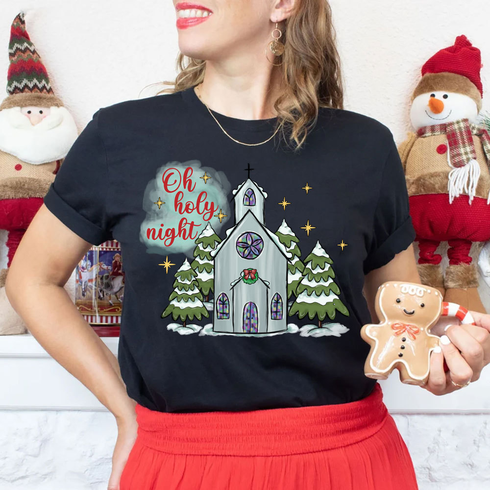 Oh Holy Night Christian Christmas T-Shirt