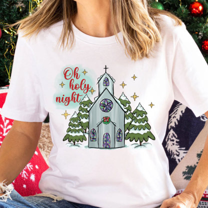 Oh Holy Night Christian Christmas T-Shirt