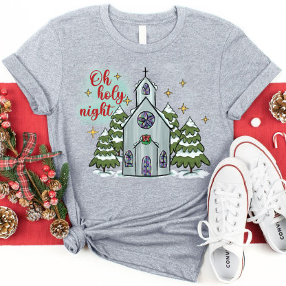 Oh Holy Night Christian Christmas T-Shirt