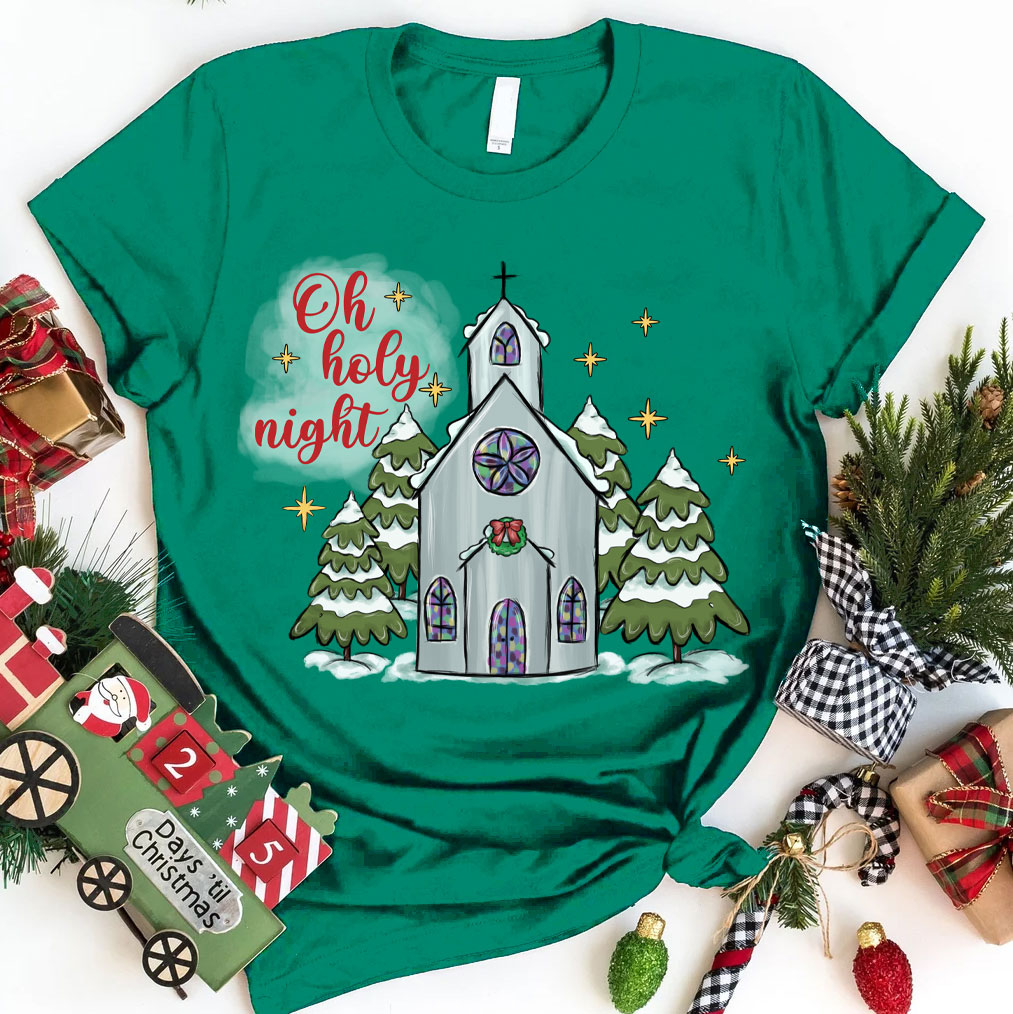 Oh Holy Night Christian Christmas T-Shirt