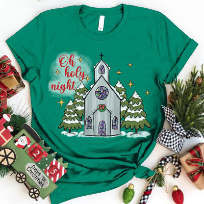 Oh Holy Night Christian Christmas T-Shirt