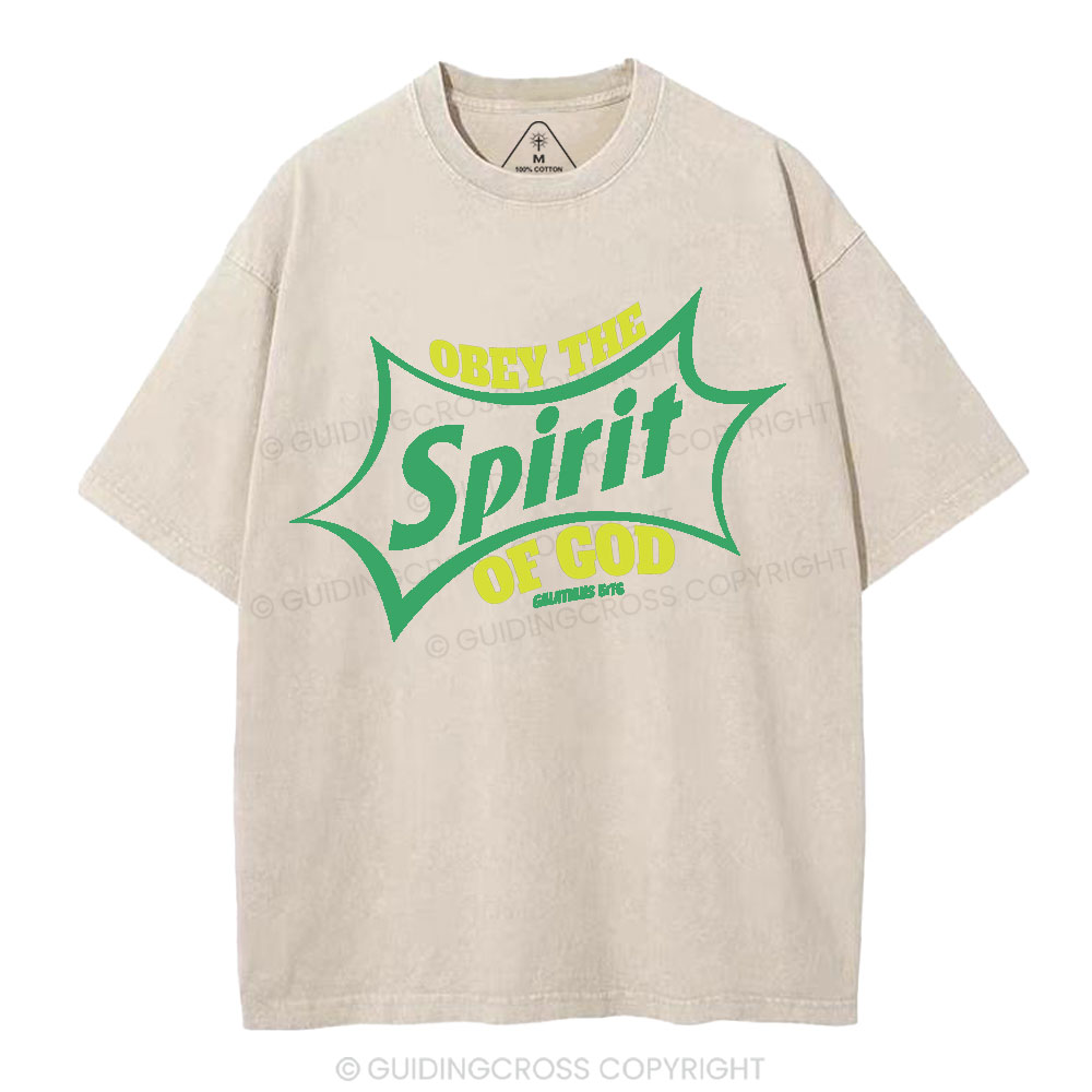 Obey The Spirit Of God Christian Washed T-Shirt