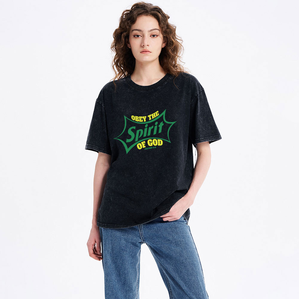 Obey The Spirit Of God Christian Washed T-Shirt