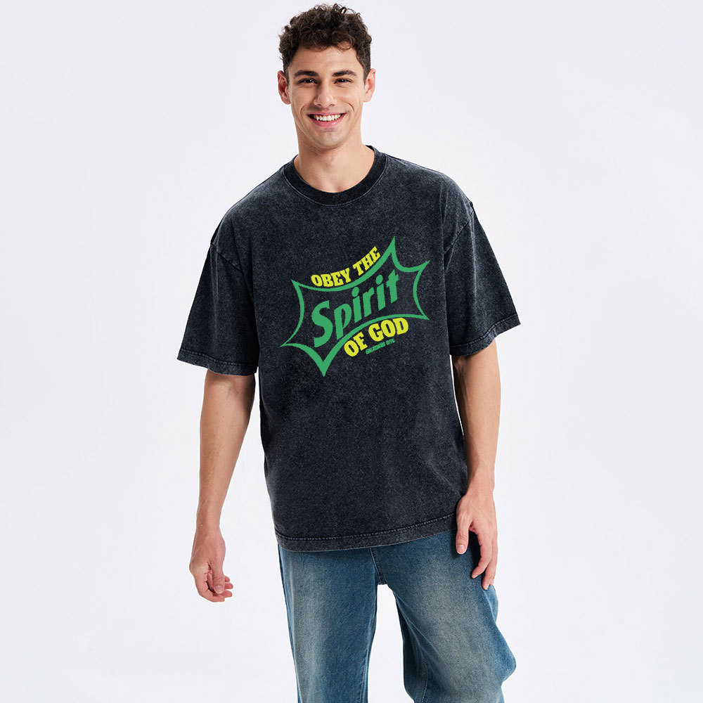 Obey The Spirit Of God Christian Washed T-Shirt