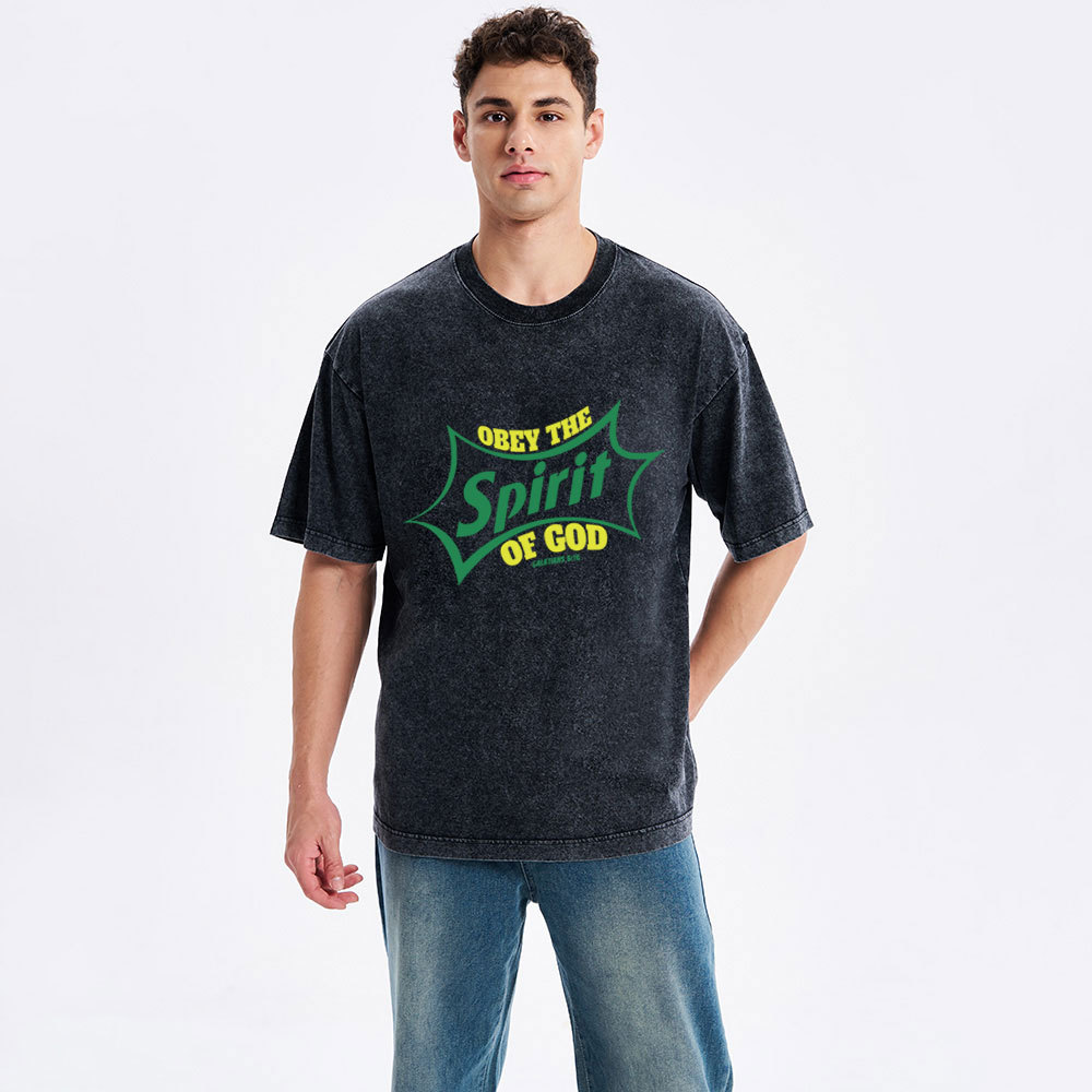 Obey The Spirit Of God Christian Washed T-Shirt