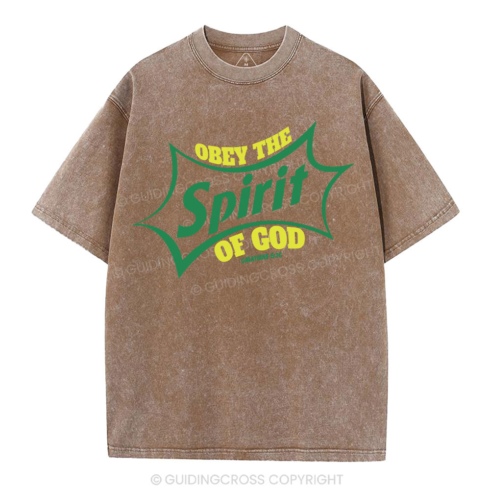 Obey The Spirit Of God Christian Washed T-Shirt