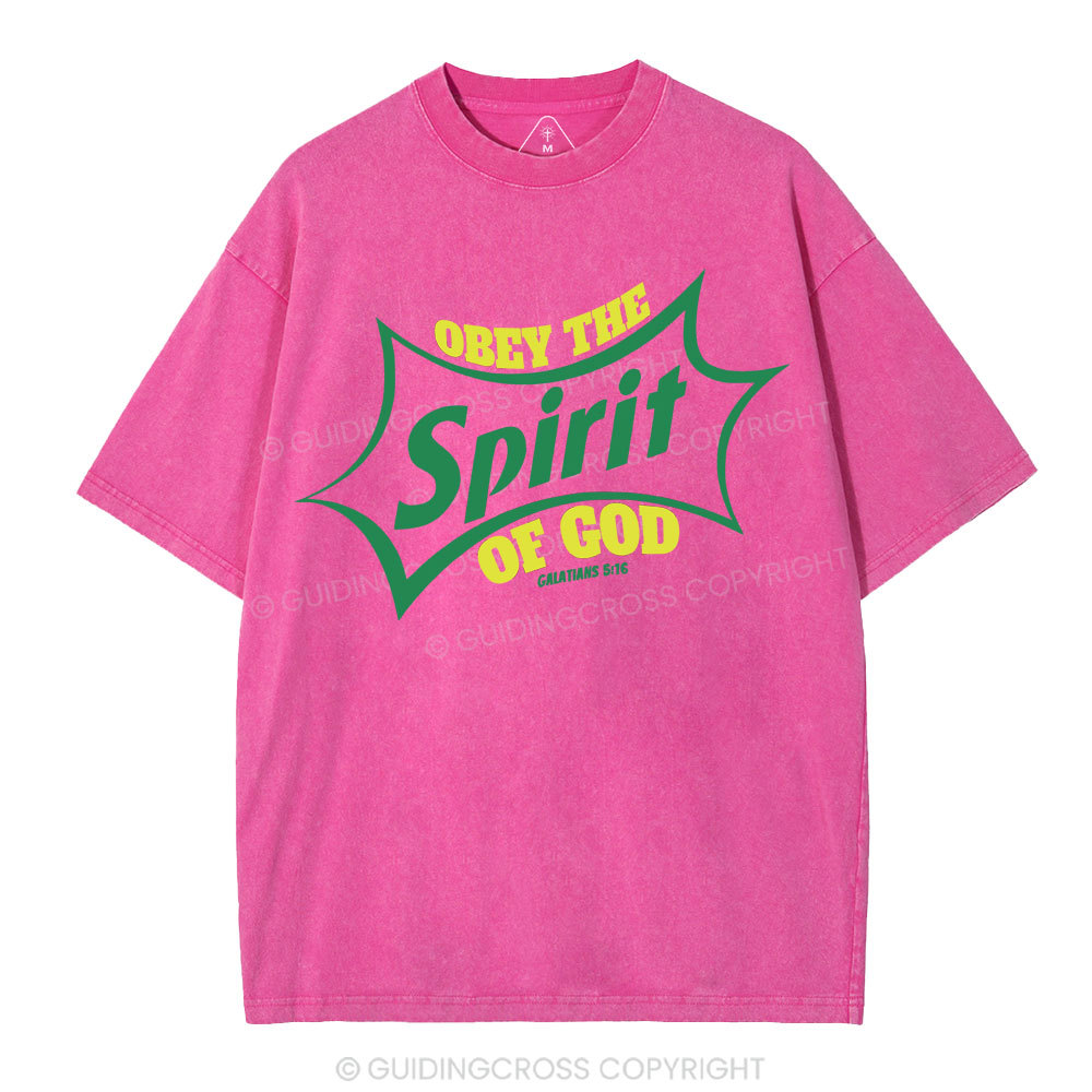 Obey The Spirit Of God Christian Washed T-Shirt