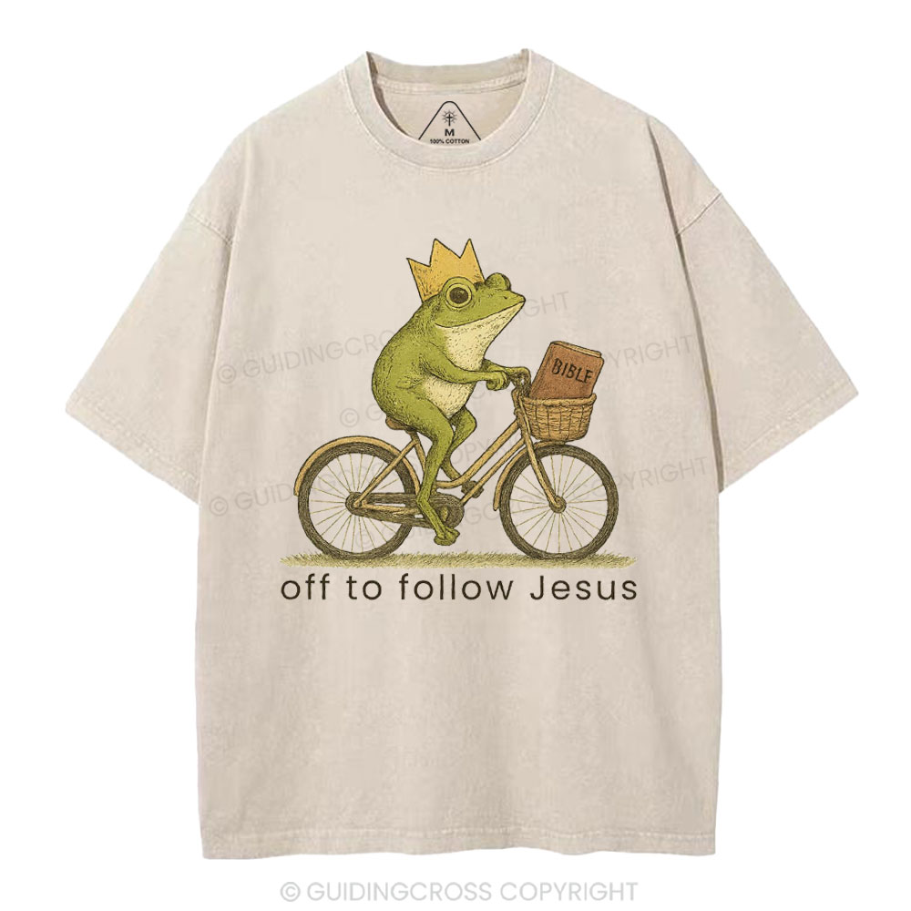 Off Follow Jesus Christian Washed T-Shirt