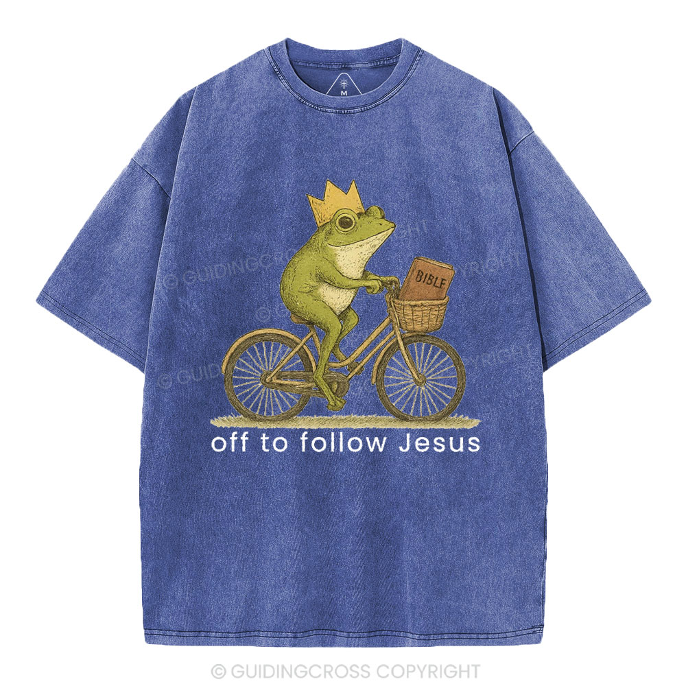Off Follow Jesus Christian Washed T-Shirt