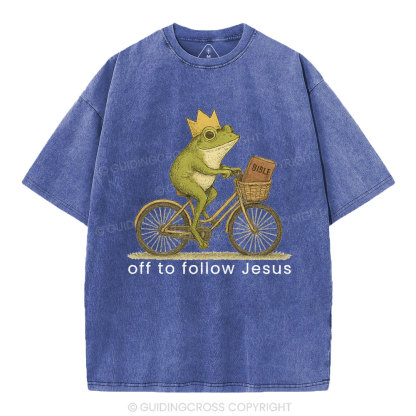Off Follow Jesus Christian Washed T-Shirt