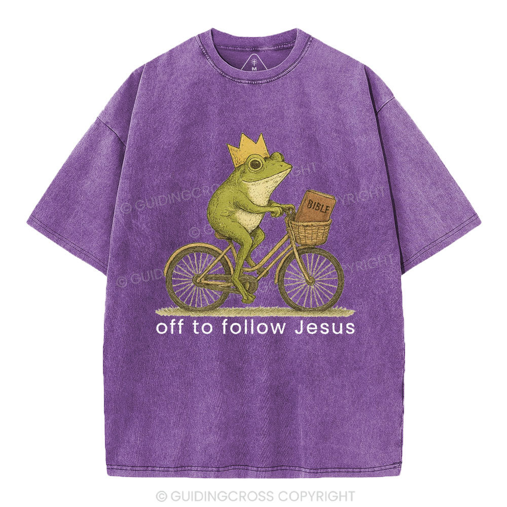 Off Follow Jesus Christian Washed T-Shirt