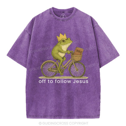 Off Follow Jesus Christian Washed T-Shirt