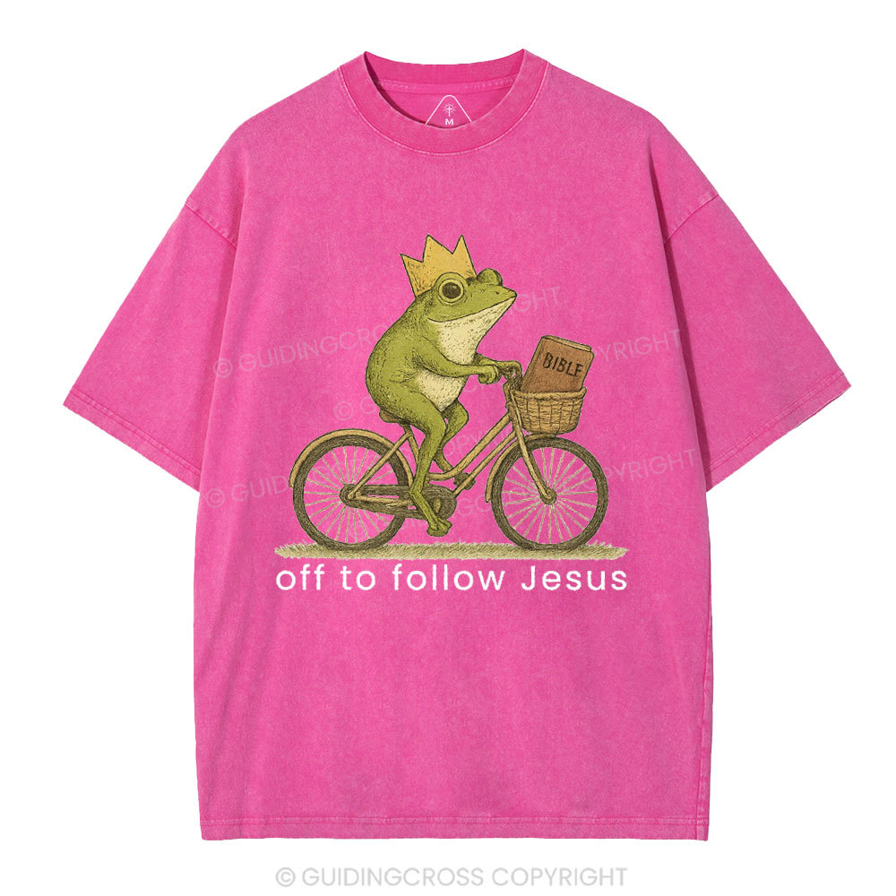 Off Follow Jesus Christian Washed T-Shirt