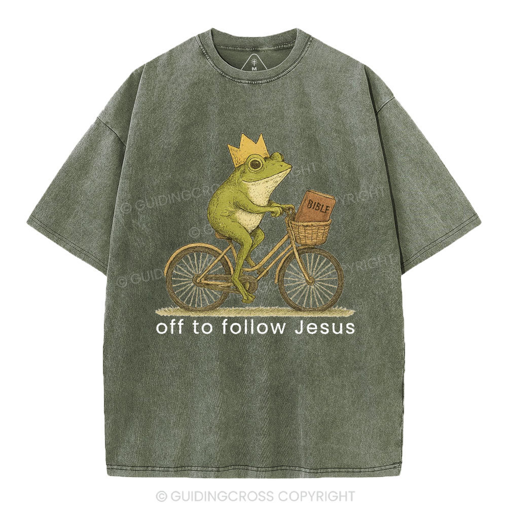 Off Follow Jesus Christian Washed T-Shirt