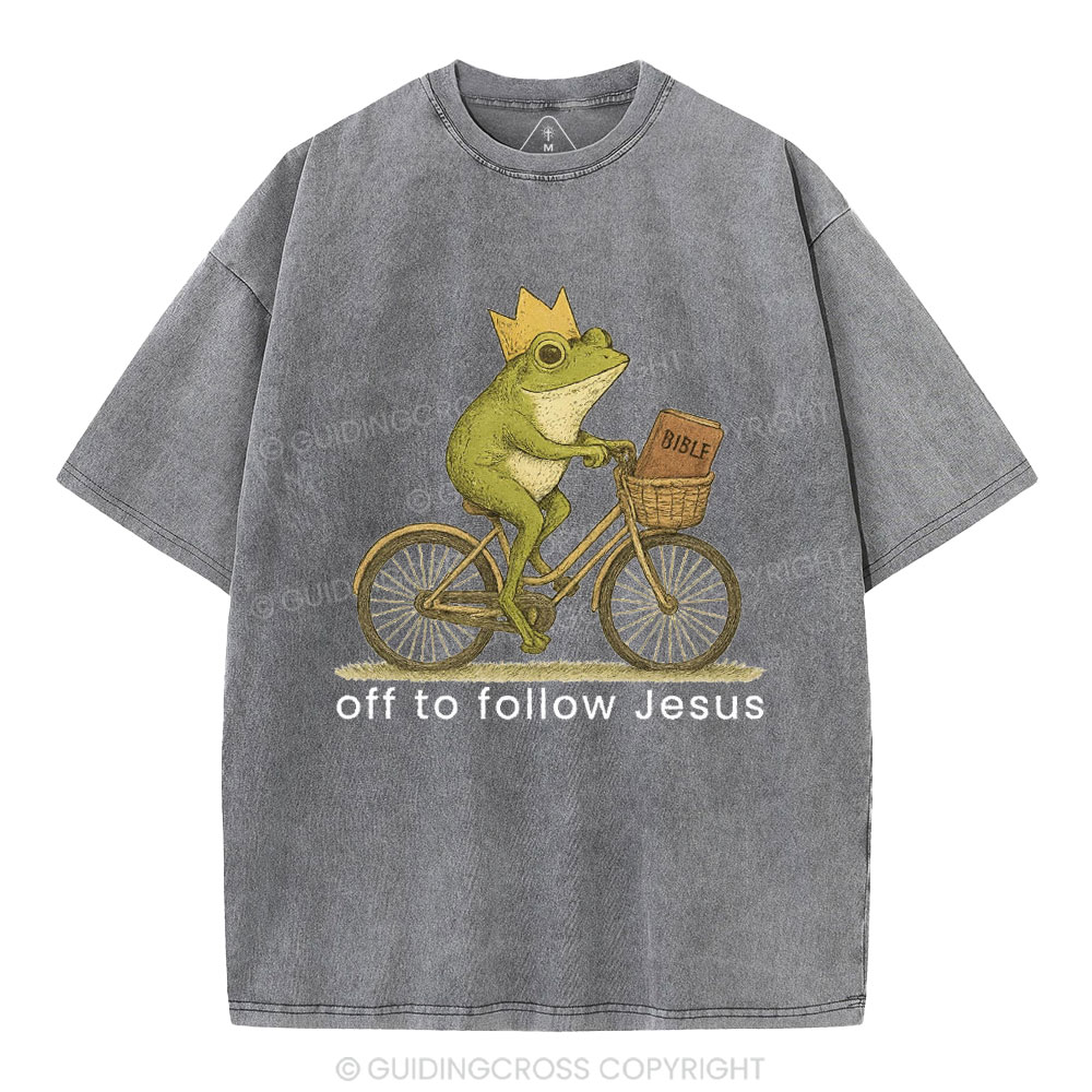 Off Follow Jesus Christian Washed T-Shirt