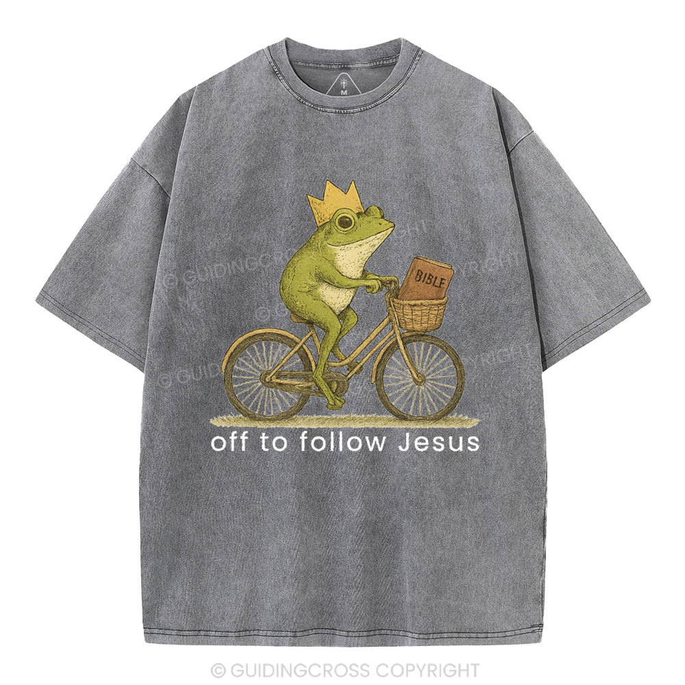 Off Follow Jesus Christian Washed T-Shirt