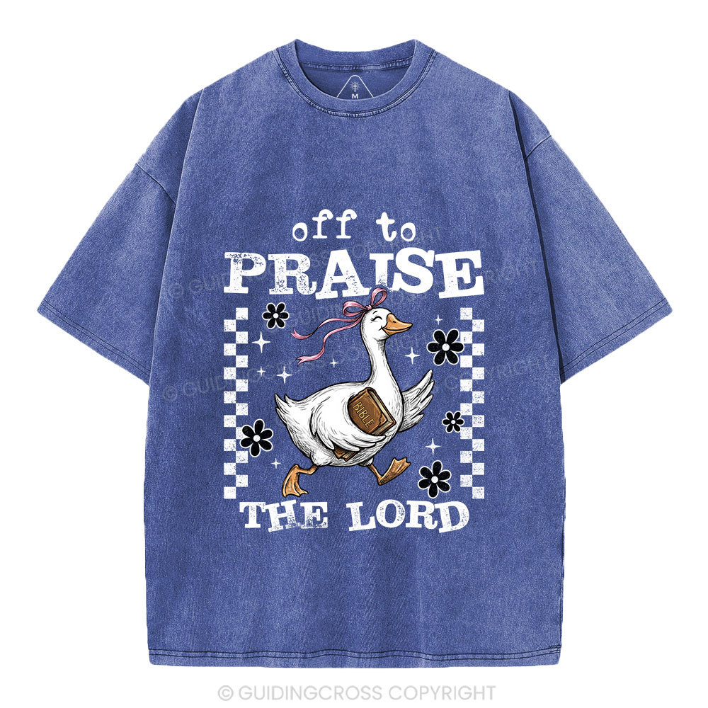 Off To Praise The Lord Christian Washed T-Shirt