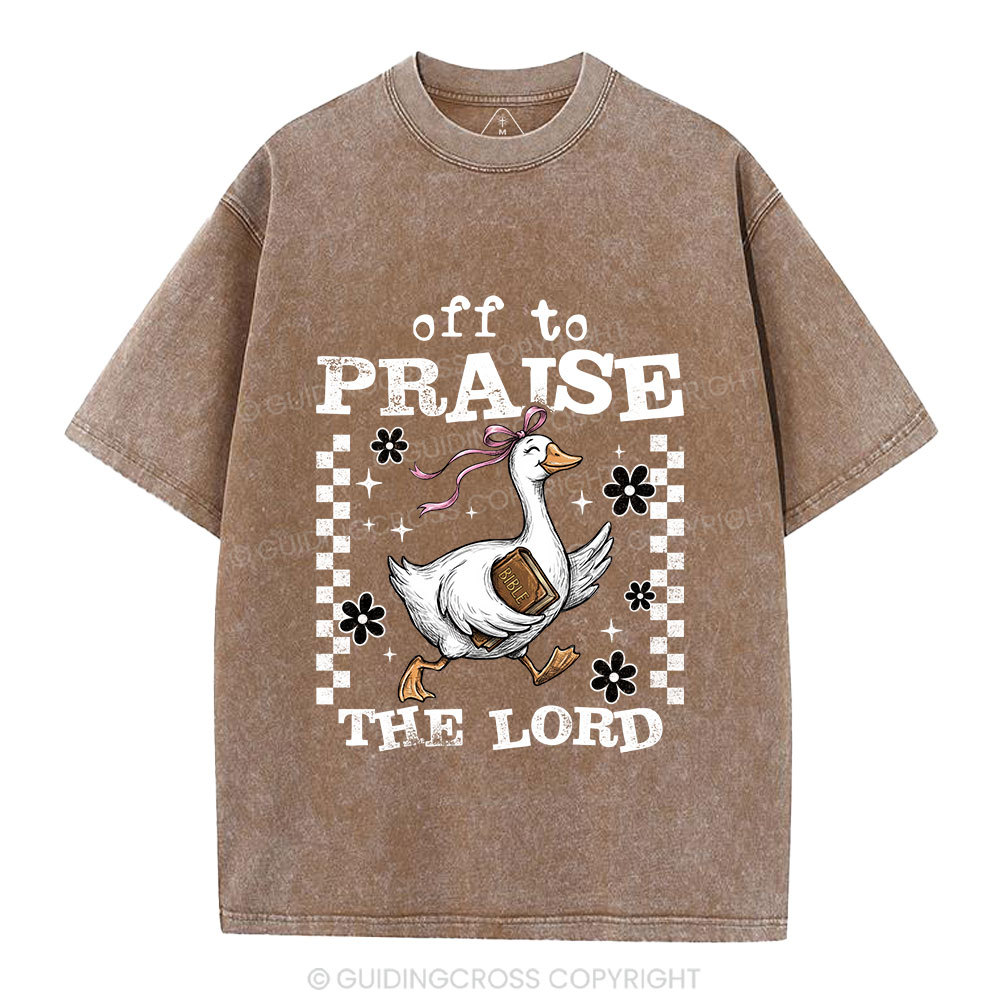 Off To Praise The Lord Christian Washed T-Shirt