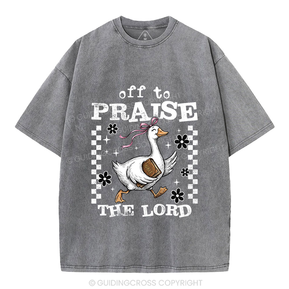 Off To Praise The Lord Christian Washed T-Shirt