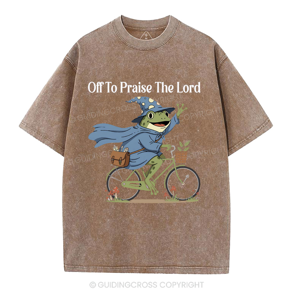 Off To Praise The Lord Christian Washed T-Shirt