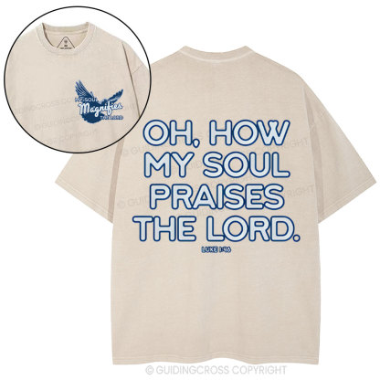 Oh,How My Soul Praises The Lord  Christian Washed T-Shirt