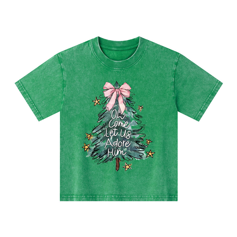 Oh Come Let Us Adore Him Kid Washed T-Shirt