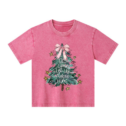 Oh Come Let Us Adore Him Kid Washed T-Shirt