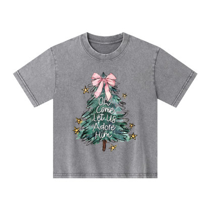 Oh Come Let Us Adore Him Kid Washed T-Shirt