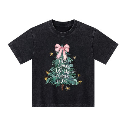 Oh Come Let Us Adore Him Kid Washed T-Shirt