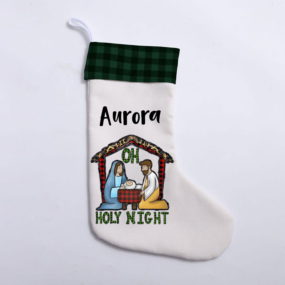 Oh Holy Night Christian Christmas Stocking