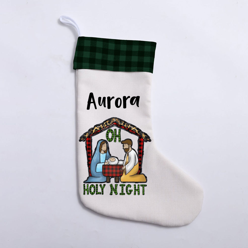 Oh Holy Night Christian Christmas Stocking