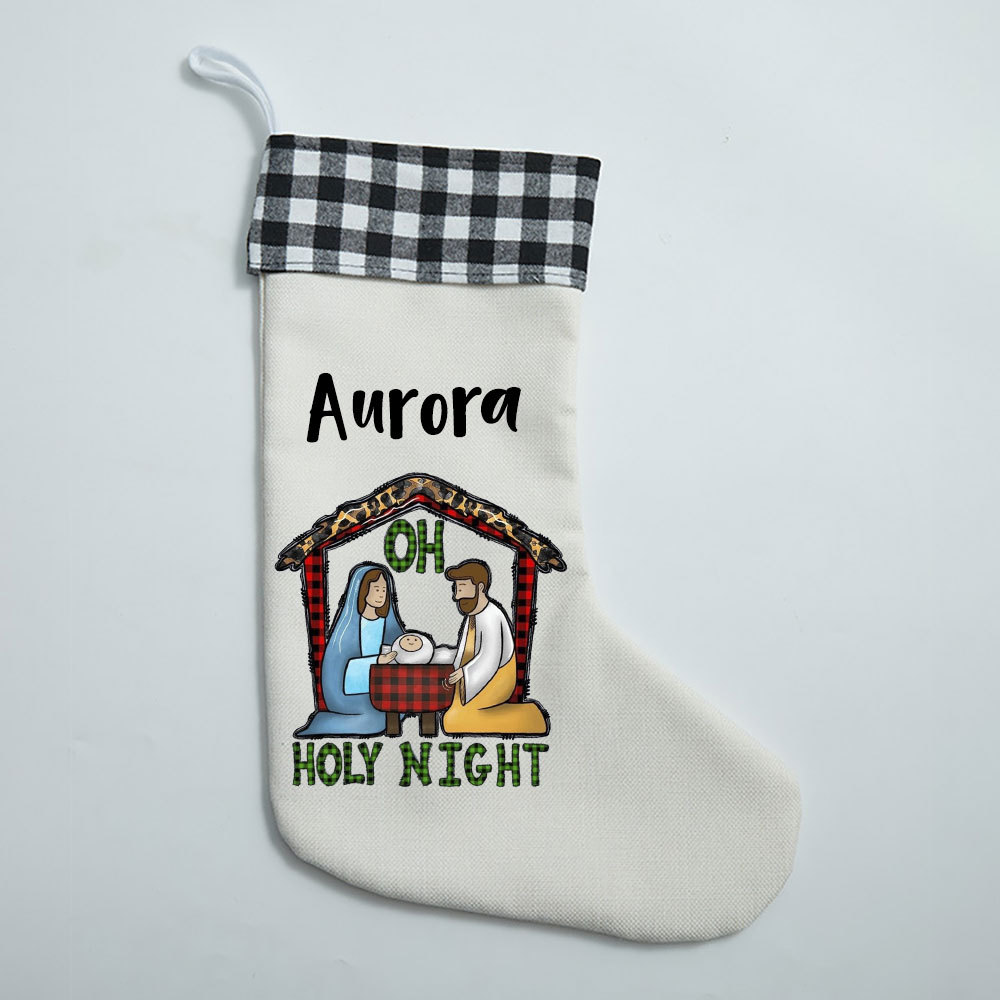 Oh Holy Night Christian Christmas Stocking