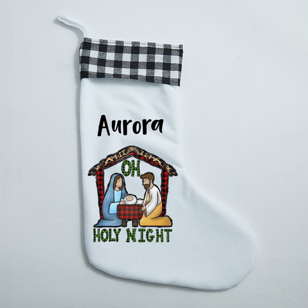 Oh Holy Night Christian Christmas Stocking